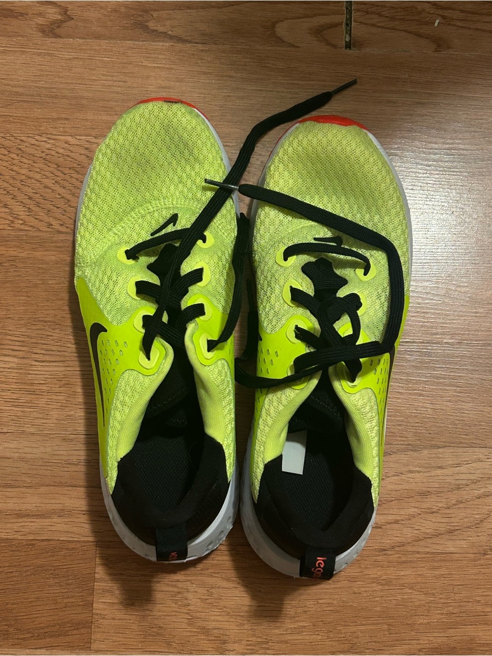 Nike Kids Neon Yellow and Black Running Sneakers; Nike LeBron Witness 5 "Grinch”